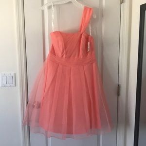 David’s Bridal Coral Reef One Shoulder Dress
